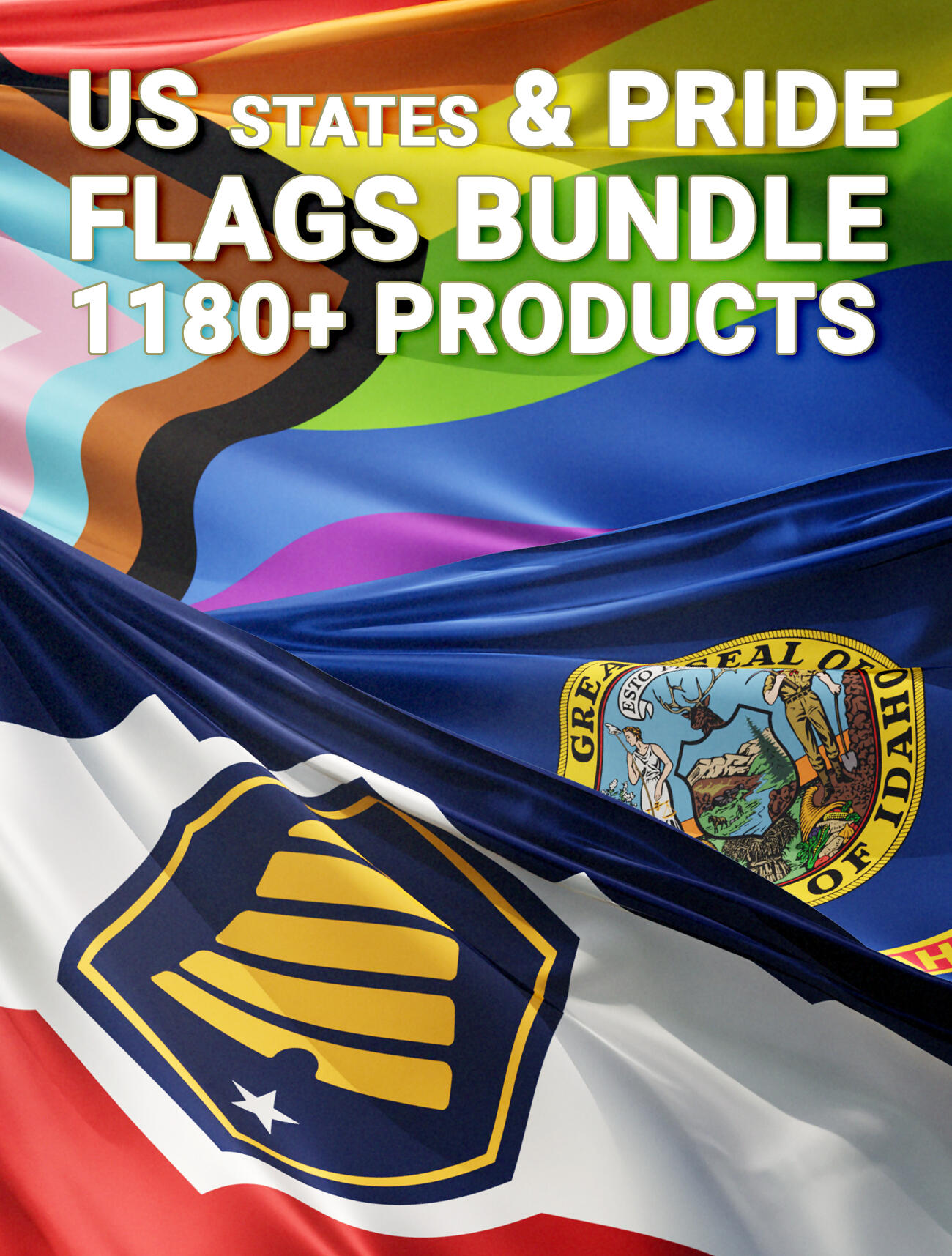 promotional image with flags