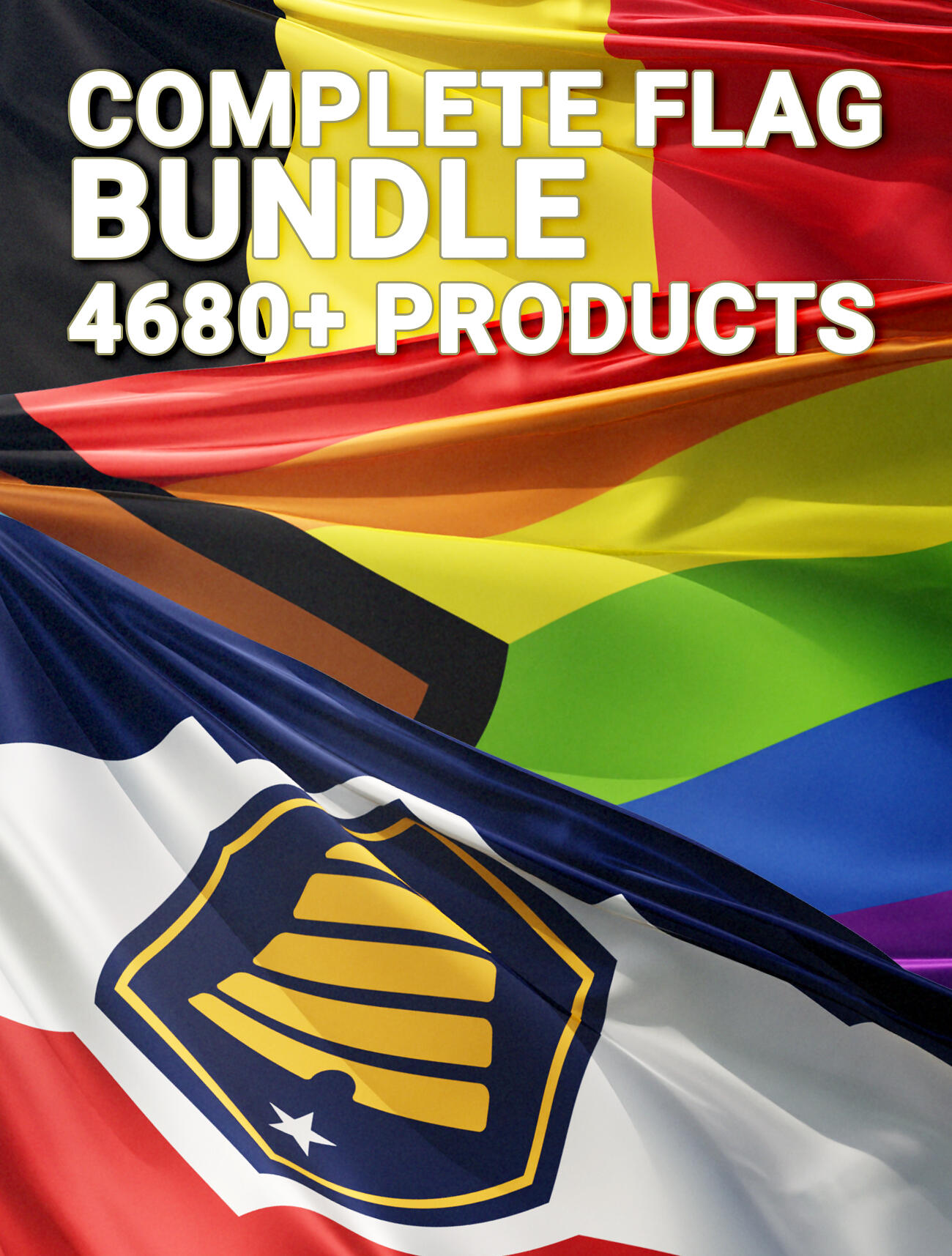 promotional image with flags